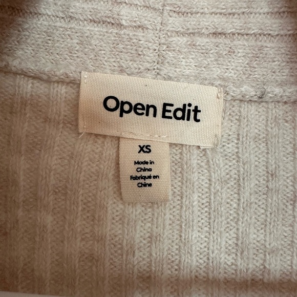 Open Edit Light Beige Longline Shawl Collar Cardigan (Size XS) - Picture 5 of 8